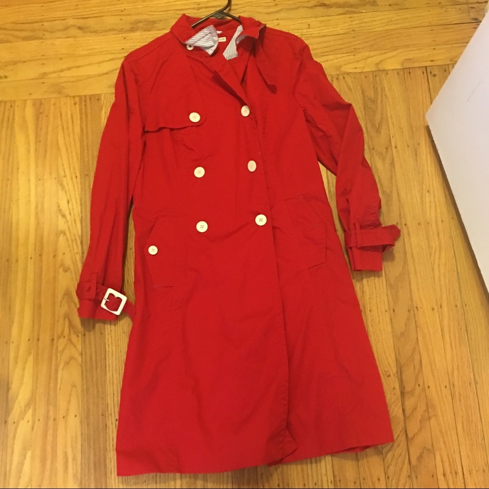 Vintage Red Trench Coat Tommy Hilfiger